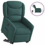 VidaXL Fotoliu electric rabatabil cu ridicare, verde &icirc;nchis, textil 3303220