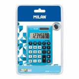 Calculator de Birou MILAN, 8 Digits, 97x62x8 mm, Alimentare Duala, Corp din Plastic Albastru, Calculatoare Birou, Calculator 8 Digits, Calculator Buzu