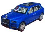 Macheta metal replica Rolls Royce Cullinan albastru sunet lumini fum deschide tot 1:24