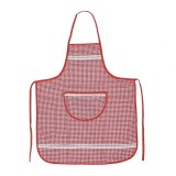 Sort bucatarie, cu dantela, bumbac + poliester, alb + rosu, 62 x 75 cm