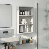 vidaXL Dulap de perete pentru baie cu raft Gri Beton 40 x 10 x 60,5 cm 889354