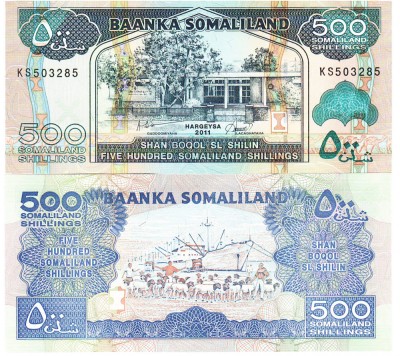 Somaliland 500 Shilingi 2011 P-6f UNC foto