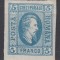 ROMANIA 1865 LP 16 A.I. CUZA EFIGIA DOMNITORULUI IN OVAL 5 PARALE ALBASTRU GUMA ORIGINALA SARNIERA