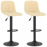 Cumpara ieftin Scaune de bar, 2 buc., crem, catifea