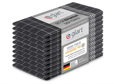 Set de 10 prosoape de bucatarie Glart 48GI2, 50 x 70 cm, 100% bumbac, gri - RESIGILAT foto