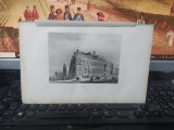 Gravură &icirc;n oțel, gand, Gent, Ghent, Vue de l&#039;Hotel de Ville, Paris 1853, 035