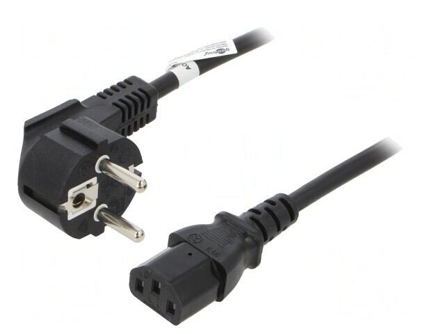 Cablu Alimentare CEE 7/7 &icirc;n unghi la IEC C13 2m 10A