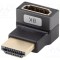 Adaptor HDMI 2.1 LANBERG 270&deg; argintiu, mufă la priză, aluminiu, aurit, 8K, HDR, eARC