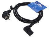 Cablu Alimentare 3x0,75mm2 cu Ștecăr Unghiular și Conector IEC C13