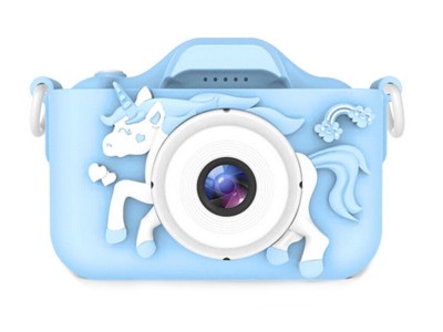 Aparat foto pentru copii,rezolutie 1080P HD,ecran 2 inch,12 MP, unicorn - Albastru foto