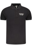 Cumpara ieftin ACCADEMIA MILITARE Tricou polo barbati din bumbac, cu imprimeu, Regular fit, Negru, S