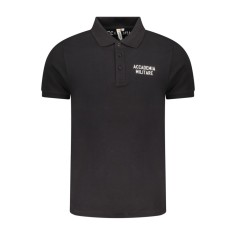 ACCADEMIA MILITARE Tricou polo barbati din bumbac, cu imprimeu, Regular fit, Negru, S