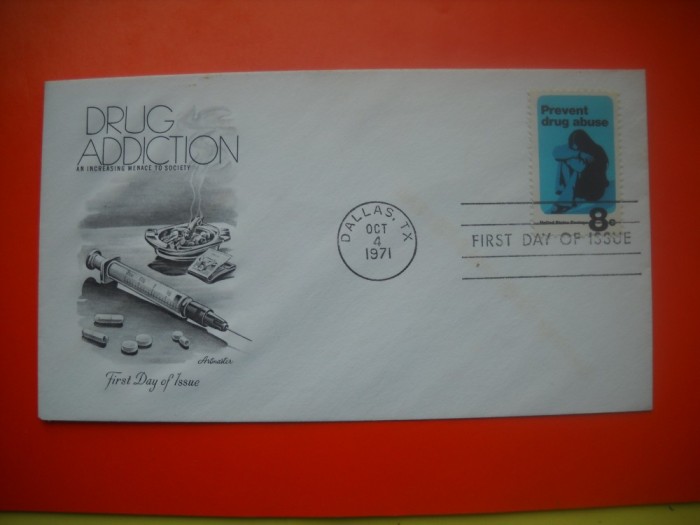 HOPCT PLIC S FDC NR 651 LUPTA CONTRA DROGURILOR 1971 SUA -NECIRCULAT