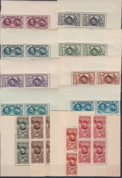 ROMANIA 1927 LP 76 - 50 DE ANI INDEPENDENTA BLOCURI DE 4 TIMBRE MNH