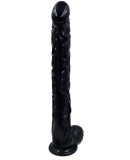 Dildo cu Ventuza Giant, PVC, Negru, 42 cm