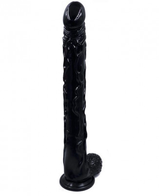 Dildo cu Ventuza Giant, PVC, Negru, 42 cm foto