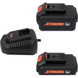Sthor 78262 - Set 2 acumulatori si incarcator Li-Ion 20 V 2/4 Ah
