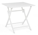 Masa pliabila din aluminiu alb Elin 70 cm x 70 cm x 71 h