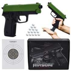 REPLICĂ METALICĂ A PISTOLULUI AIRSOFT CU BILE DE PLASTIC &Icirc;N CUTIE + BILE
