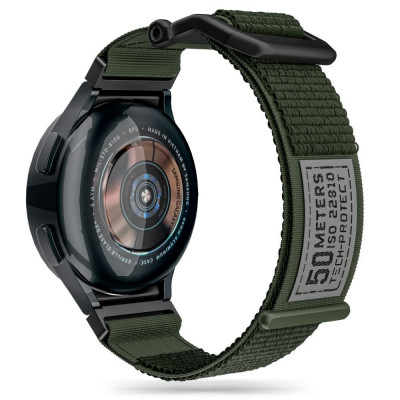 Curea Tech-Protect Scout pentru Samsung Galaxy Watch 4/5/5 Pro/6 Verde Militar foto