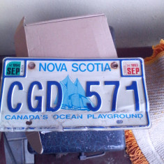 Numar auto vechi de colectie American Nova Scotia