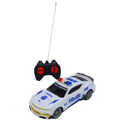 Masina politie cu telecomanda, Onore, alb, plastic, 1:16 foto