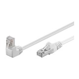 Cablu patch CAT5e FTP RJ45 90 in unghi - RJ45 drept 0.25m 100MHz alb Goobay 94176
