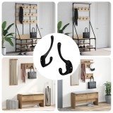 vidaXL C&acirc;rlig pentru haine 2 pcs Negru 102 x 29 x 47mm Aliaj de zinc 864899