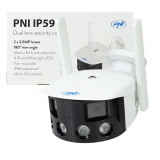 Cumpara ieftin Aproape nou: Camera supraveghere video PNI IP590, wireless, cu IP, Dual lens, 2 x 2