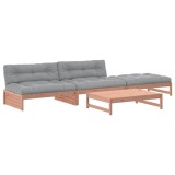 Set mobilier de gradina cu perne, 4 piese, lemn masiv douglas