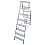 Scara aluminiu, 2 tronsoane, 7&nbsp;trepte, platforma, max 125 kg, 1.82 m, Drabest