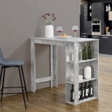 [en.casa] Masa bar Danderyd BO, 120 x 60 x 105,5 cm, PAL melaminat, efect beton, cu trei rafturi HausGarden Leisure, [en.casa]