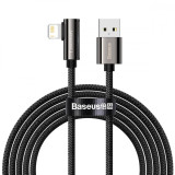 Cablu pentru incarcare si transfer de date Baseus Legend Elbow USB/Lightning 2.4A 2m Negru