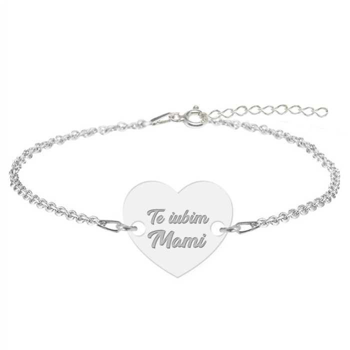 Claudia - Bratara personalizata din argint 925 - Inimioara