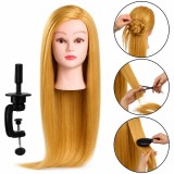 Cap de manechin coafură Gold Iza, cu păr sintetic termorezistent și trepied 60 cm