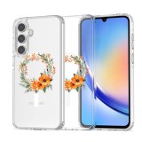 Husa pentru samsung galaxy a56 5g, atasare magnetica, magsafe, pink wreath 12, clear