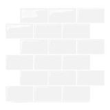 Set 6 bucati tapet, 26 x 30 cm, vinil, alb