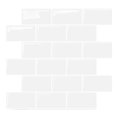 Set 6 bucati tapet, 26 x 30 cm, vinil, alb