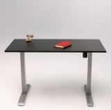 Birou electric LiftUp, inaltime reglabila, controler sus/jos, 1 motor, cadru gri, blat negru 160x80 cm, nou