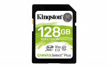Sd card kingston 128gb canvas select plus clasa 10 uhs-i r/w 100/85 mb/s format: exfat