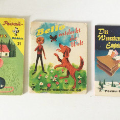 * Lot 3 carti / carticele Pevau-Buchlein pt copii, lb germana, vintage