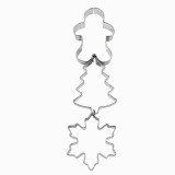 Cumpara ieftin Set 3 Forme Biscuiti Craciun Argintii, Decupatoare Metalice pentru Aluat