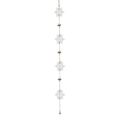 Ornamente Suspendabile, Model Fulgi, Lemn, 90 cm, cu Clopotel foto