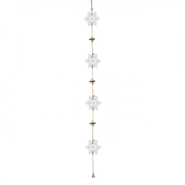 Ornamente Suspendabile, Model Fulgi, Lemn, 90 cm, cu Clopotel