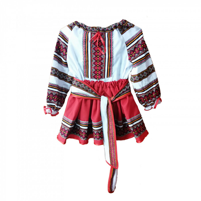Costum Popular pentru fete, rosu 9 ani 134