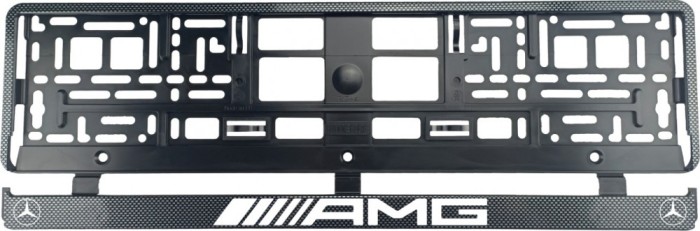 Set 2 bucati, suport numar inmatriculare Carbon, Mercedes