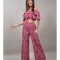 COMPLEU PANTALON CU TOP CROP VOLANE ANIMAL PRINT SERAFINO Roz S-M