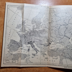 harta europa din anul 1870 - aparuta in anii '60-'70 - dimensiuni 23/20 cm