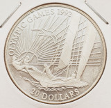 1449 Kiribati 20 Dollars 1992 Barcelona Olympics - Sailing km 17 argint, Australia si Oceania