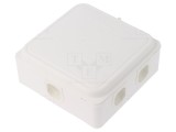 FIBOX Cutie de conexiuni IP65, 110x110x49mm, Polipropilena alba, Cu membrana